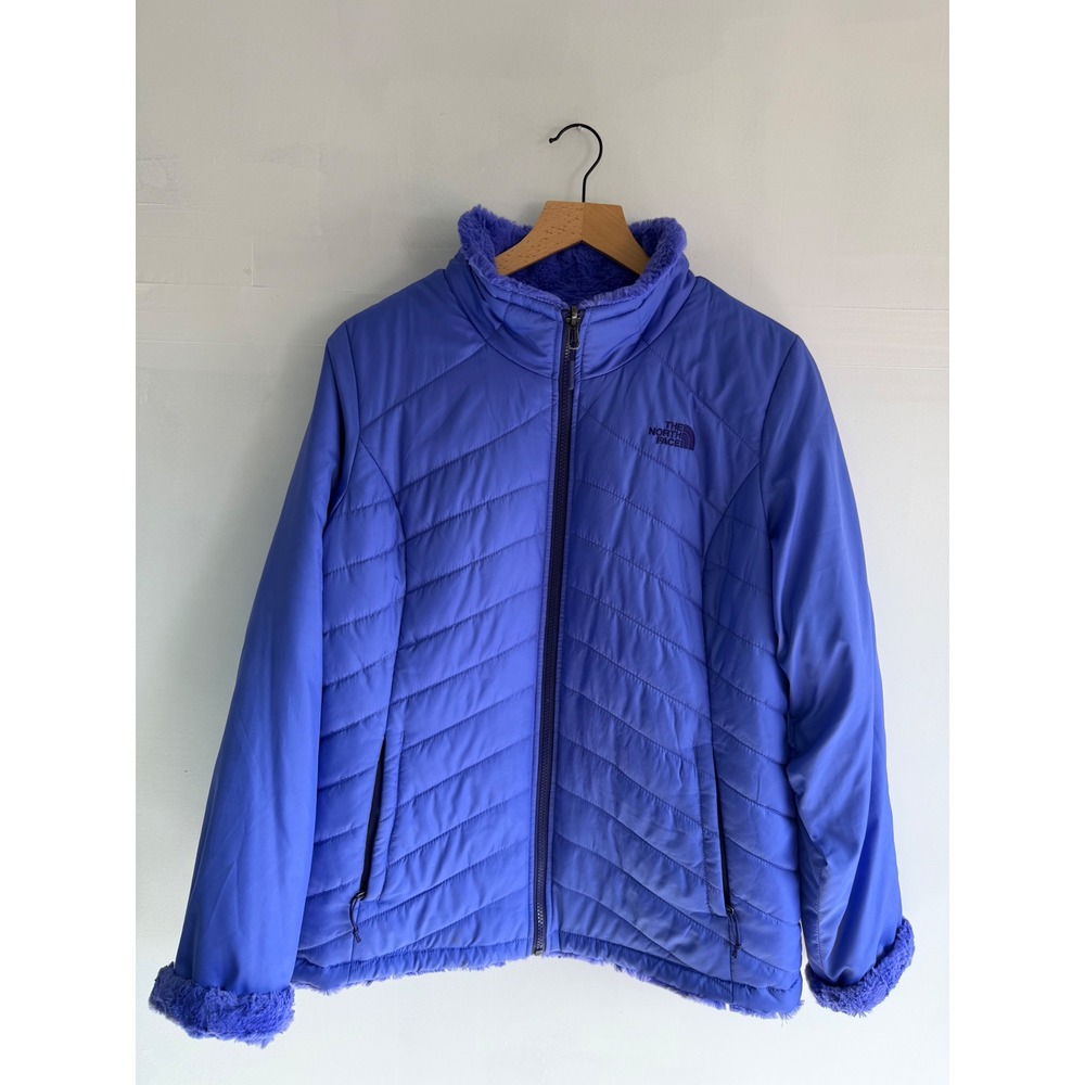The North Face Reversible Quilted Osito Fleece Gorpcore Jacket Plum Purple W- L